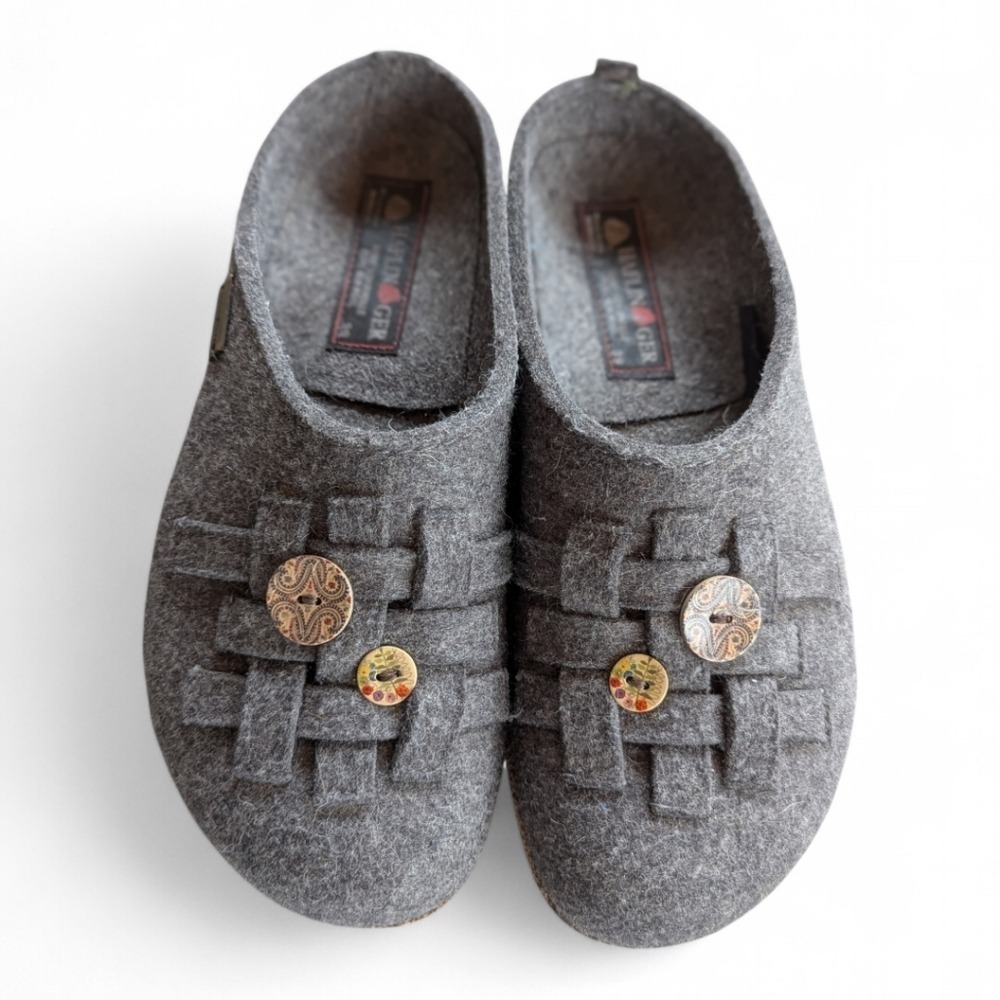 Haflinger Wool Mule Slide On Clogs Sz 8 Gray - Picture 2 of 16